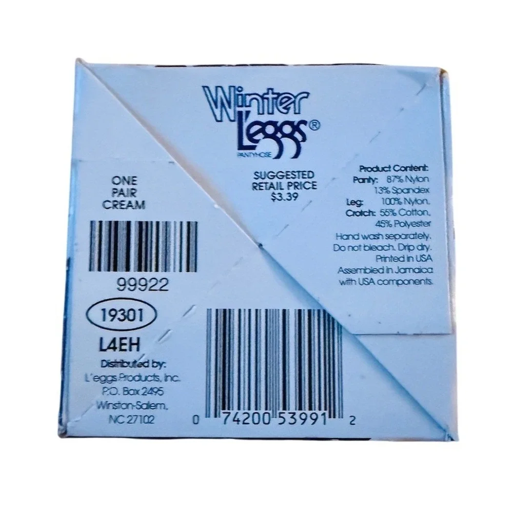 L'eggs Pantyhose Womens Size Q Ivory Control Top Vintage 1 Pair In Box